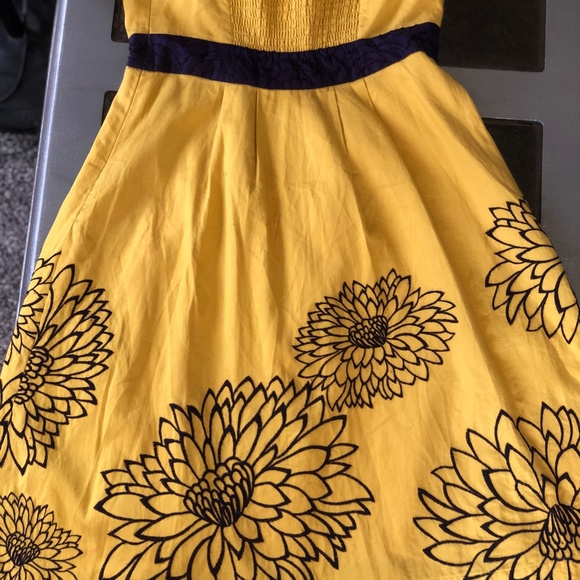 Floreat Anthropologie Yellow and Purple Dress - Picture 4 of 5